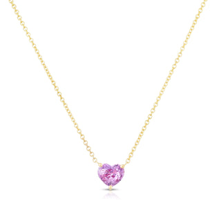 Pink Sapphire Heart Necklace