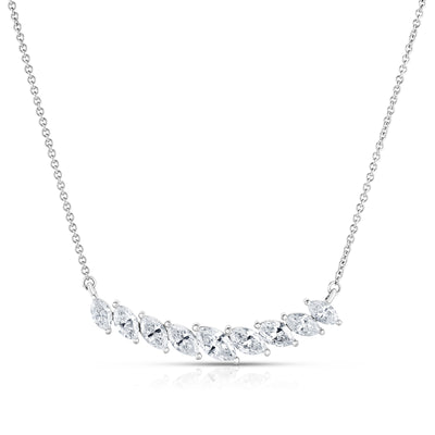 Sideways Marquise Diamond Bar Necklace