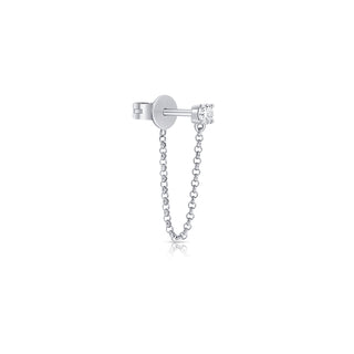 Diamond Chain Stud Earrings