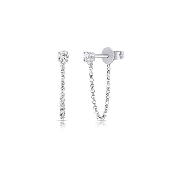 Diamond Chain Stud Earring