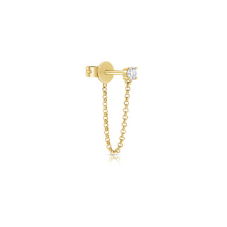 Diamond Chain Stud Earrings