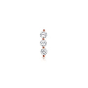Diamond 3 Stone Bar Earrings