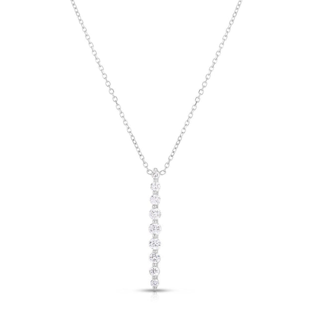 Graduated Diamond Single Prong Necklace