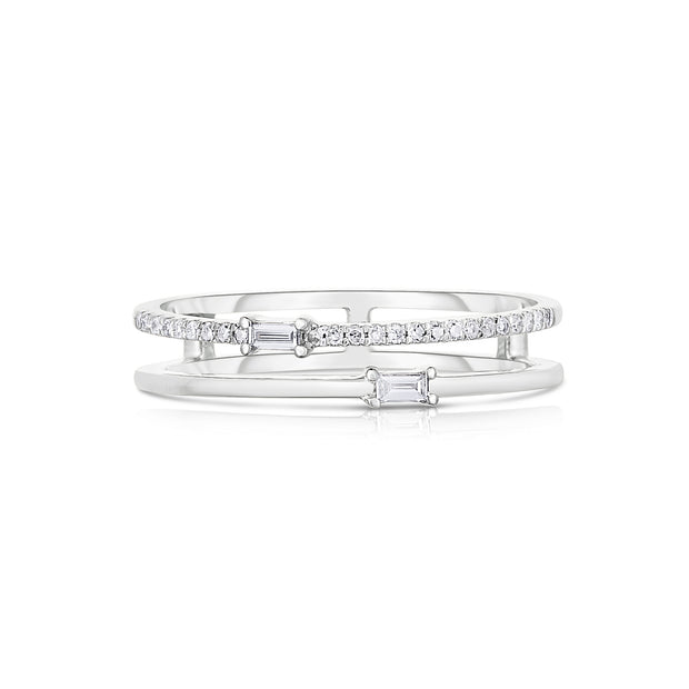 Asymmetrical Baguette and Pave Band