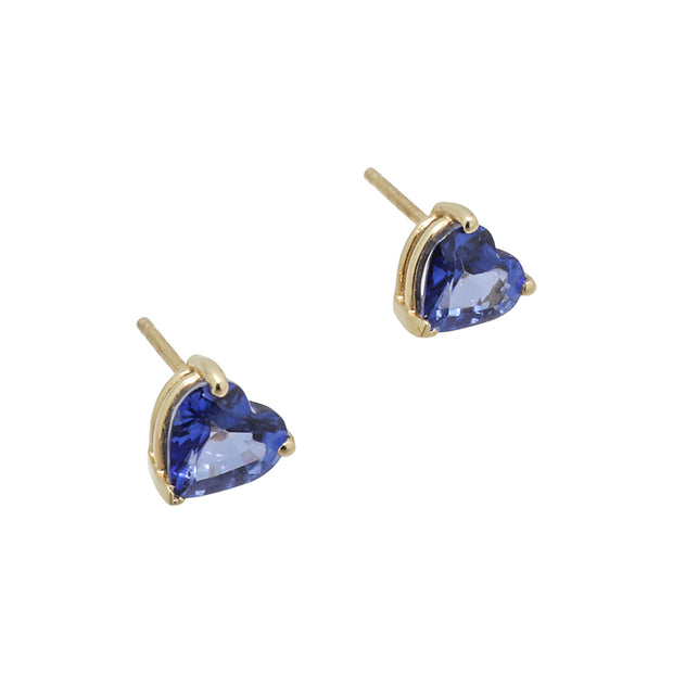 Sapphire Heart Earrings