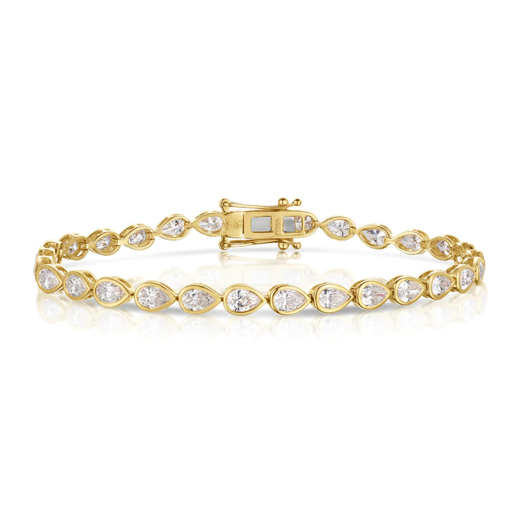 Bezel Diamond Tennis Bracelet Under $1000 Bezel Set Pear Cut