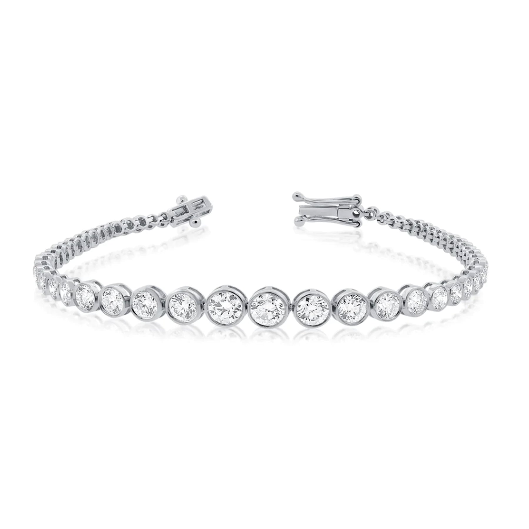 Graduated Diamond Bezel Tennis Bracelet Alexandra Beth