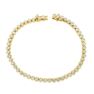 Bezel Natural Diamond Tennis Bracelet