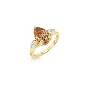 2.14 Carat Champagne Pear Diamond Engagement Ring