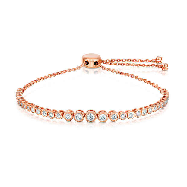 14K Rose Gold Braided Diamond Bangle Bracelet – Diamond Banque