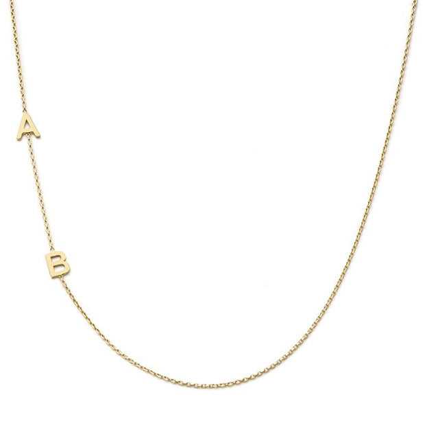 Asymmetrical Double Initial Necklace
