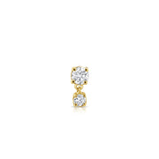Double Diamond Dangle Stud Earrings