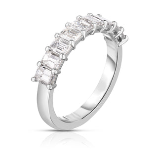 Emerald Cut Diamond Half Eternity Band