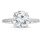 The Classic with Pavé Diamond Band and Hidden Halo