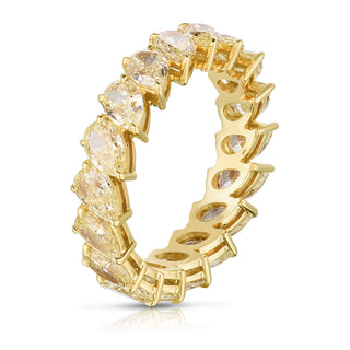 Fancy Yellow Pear Diamond Diagonal Eternity Band