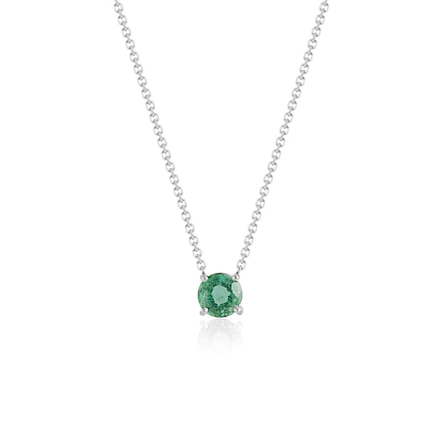 Emerald Gemstone Prong-Set Necklace