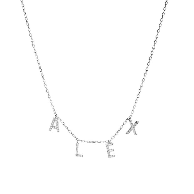 Diamond Hanging Letter Necklace