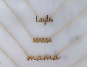Mama Script Nameplate Necklace