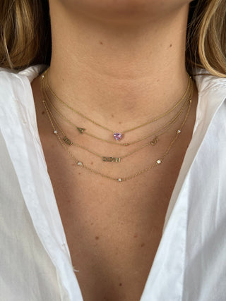 Pink Sapphire Heart Necklace