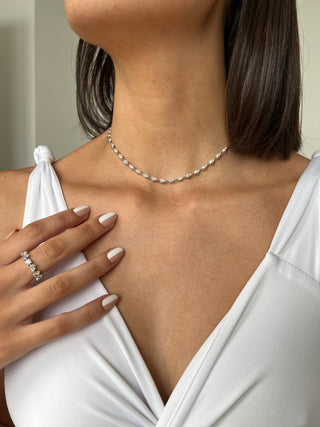 Marquise Cut Natural Diamond Tennis Necklace