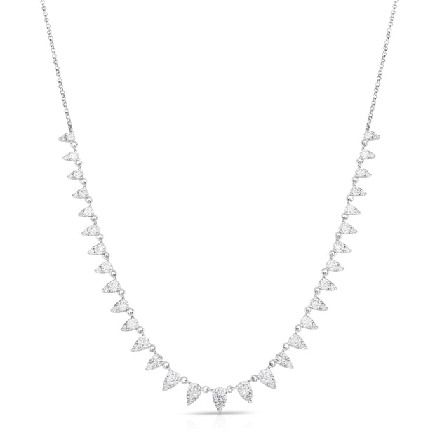 Illusion-set Diamond Pear Tennis Necklace