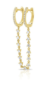 Diamond Chain Huggie Earring