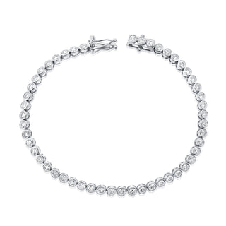 Bezel Natural Diamond Tennis Bracelet