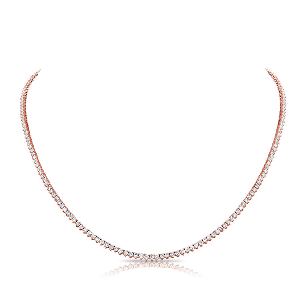 3-Prong Diamond Tennis Necklace