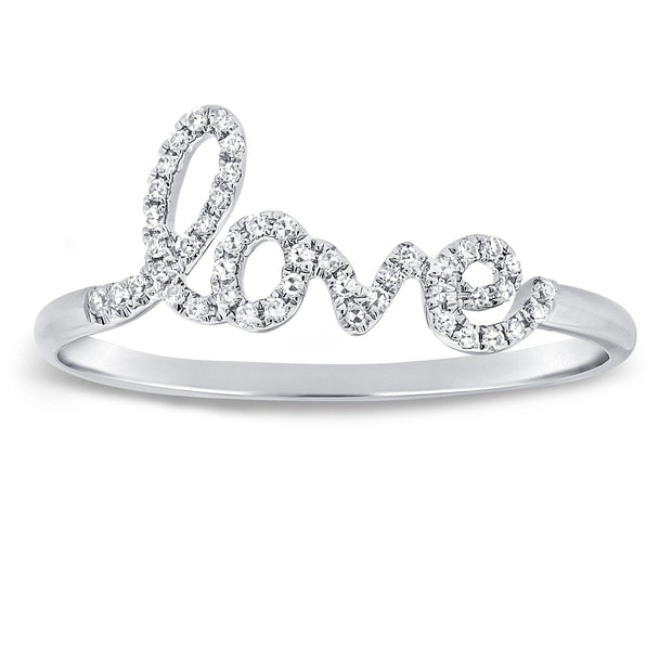 Diamond Script Love Ring