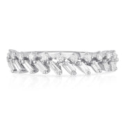 Baguette and Round Diamond Crown Ring