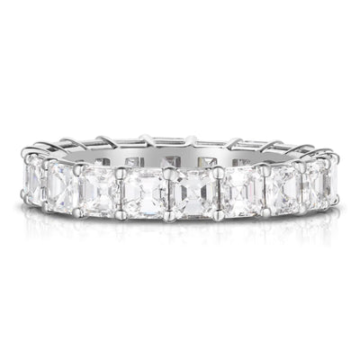 7ctw Natural Asscher Diamonds Shared Prong Eternity Ring | Diamond Mansion