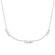 Solid Triple Block Name Necklace